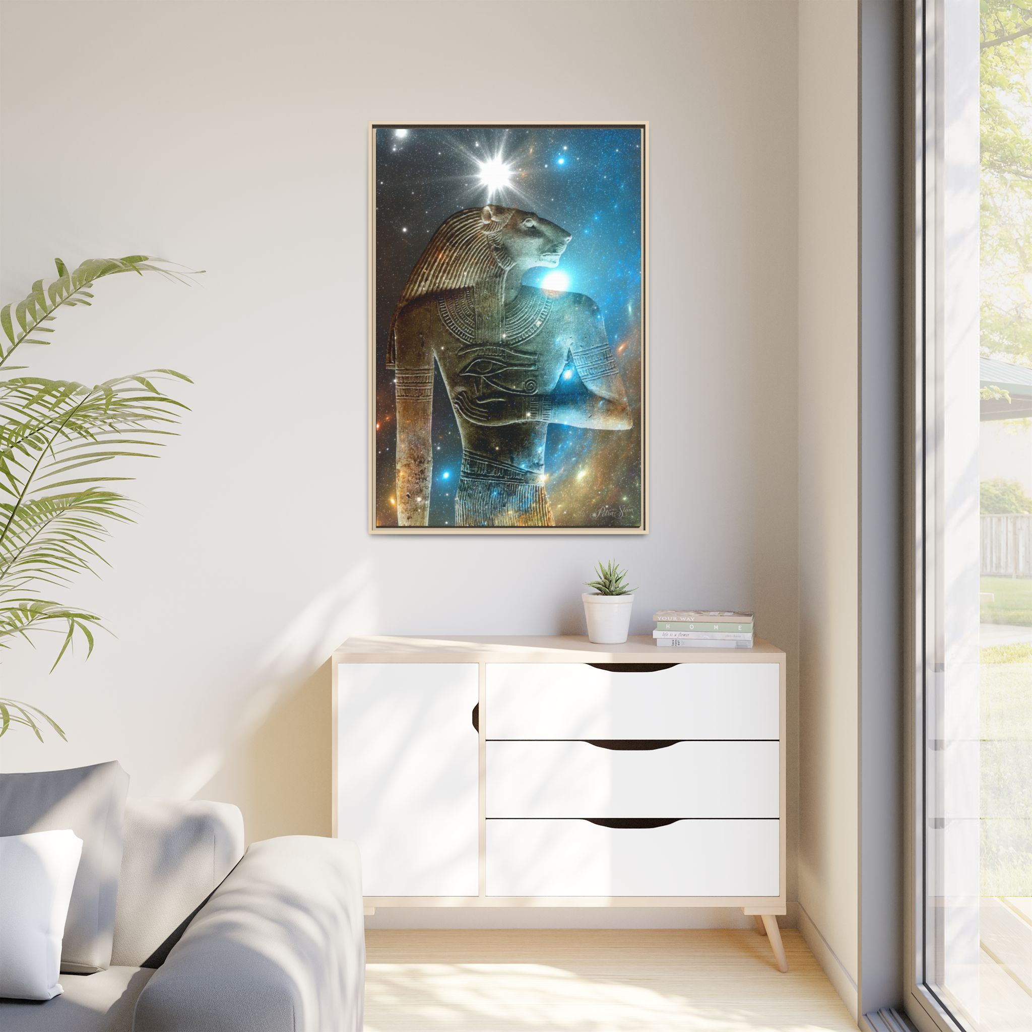 Abydos Leeuw-man canvas, mat, met lijst - Afbeelding 91