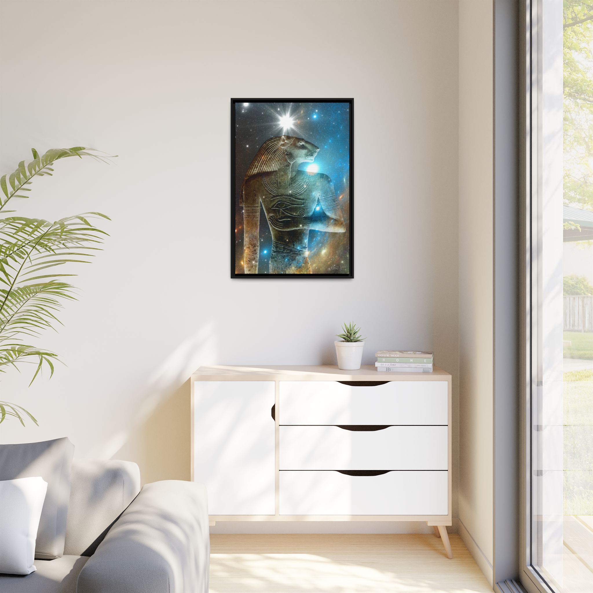 Abydos Leeuw-man canvas, mat, met lijst - Afbeelding 7