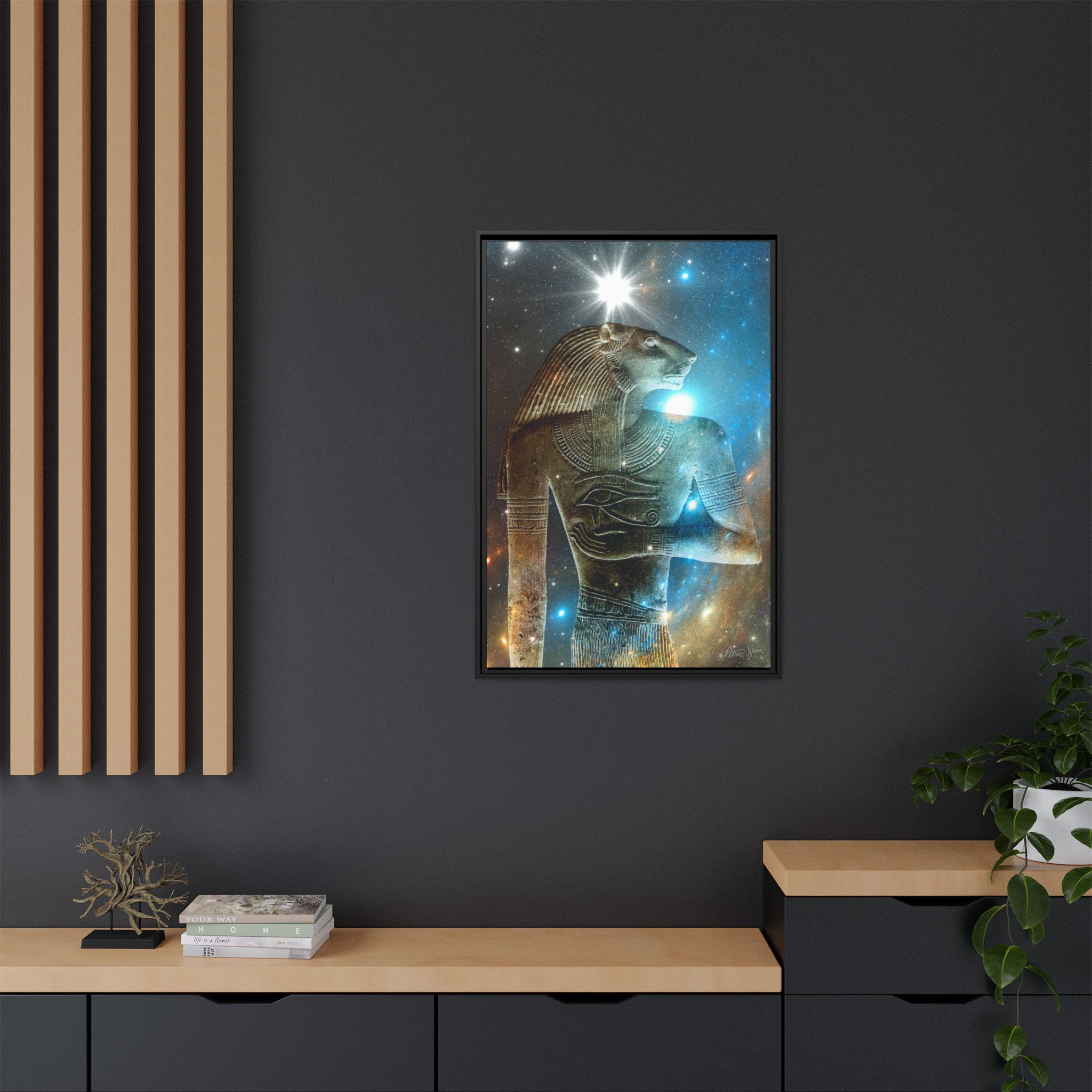 Abydos Leeuw-man canvas, mat, met lijst - Afbeelding 8