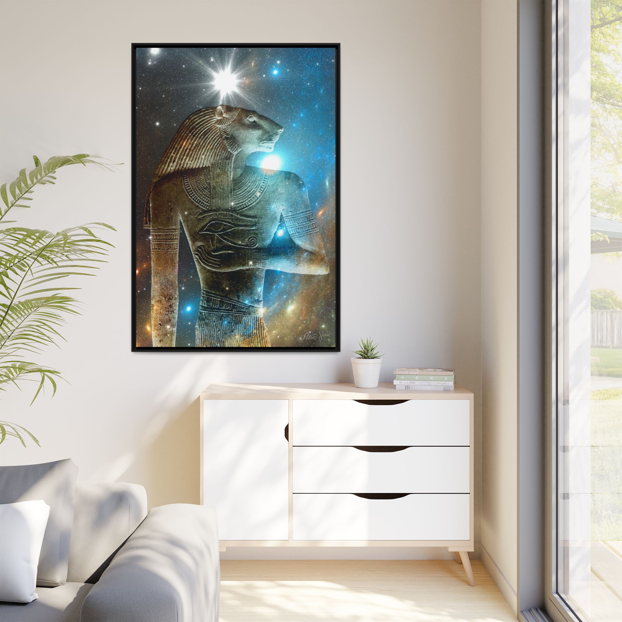 Abydos Leeuw-man canvas, mat, met lijst - Afbeelding 63