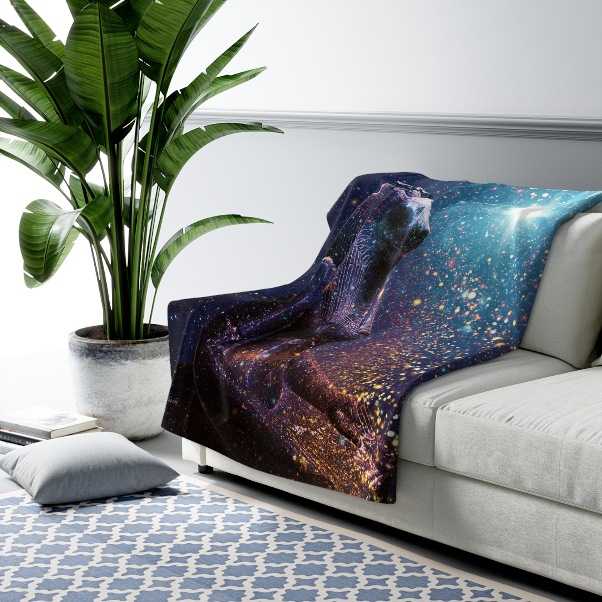 Kosmische Sekhmet - Egyptische Leeuwgodin sherpa (fleece deken) - Afbeelding 3