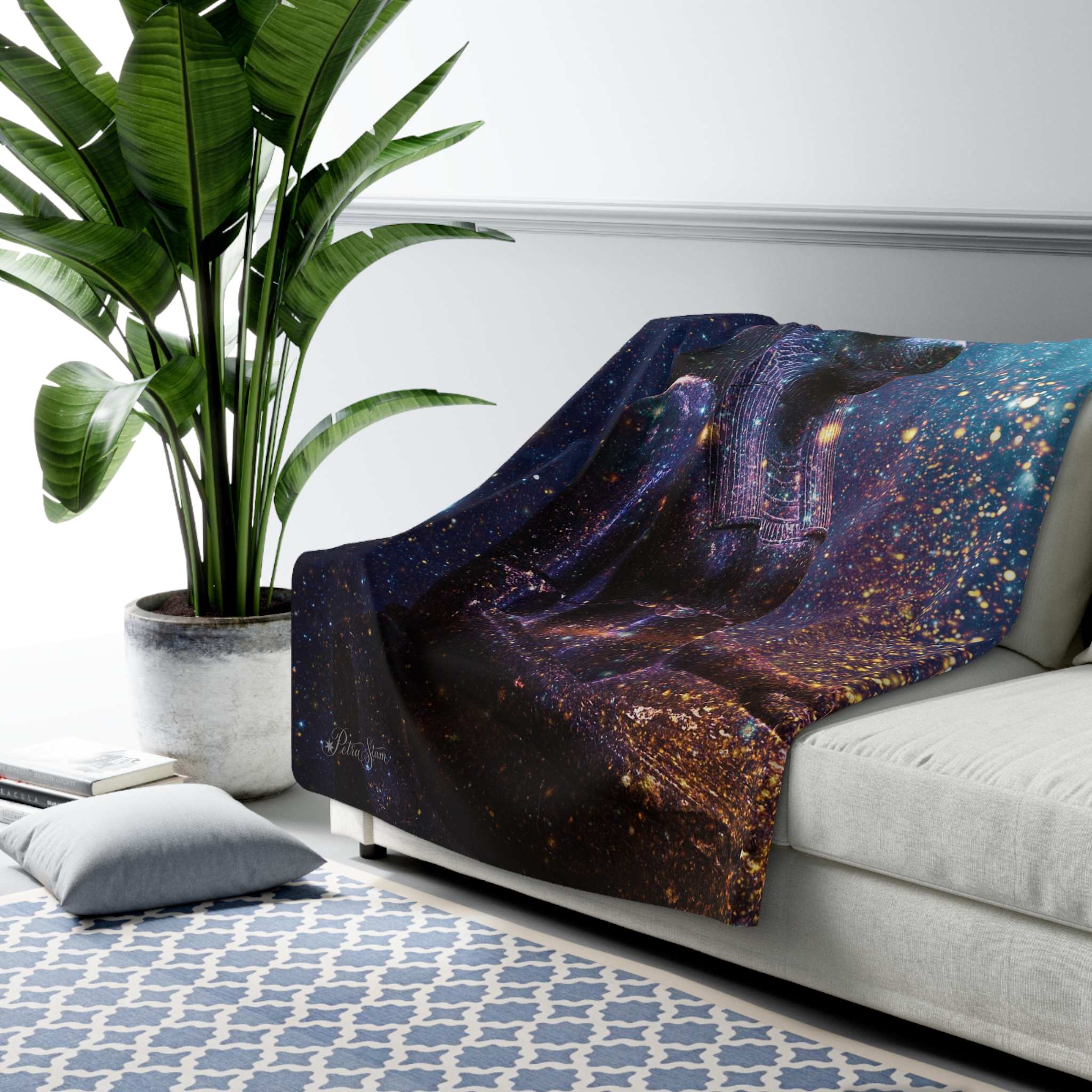 Kosmische Sekhmet - Egyptische Leeuwgodin sherpa (fleece deken) - Afbeelding 7