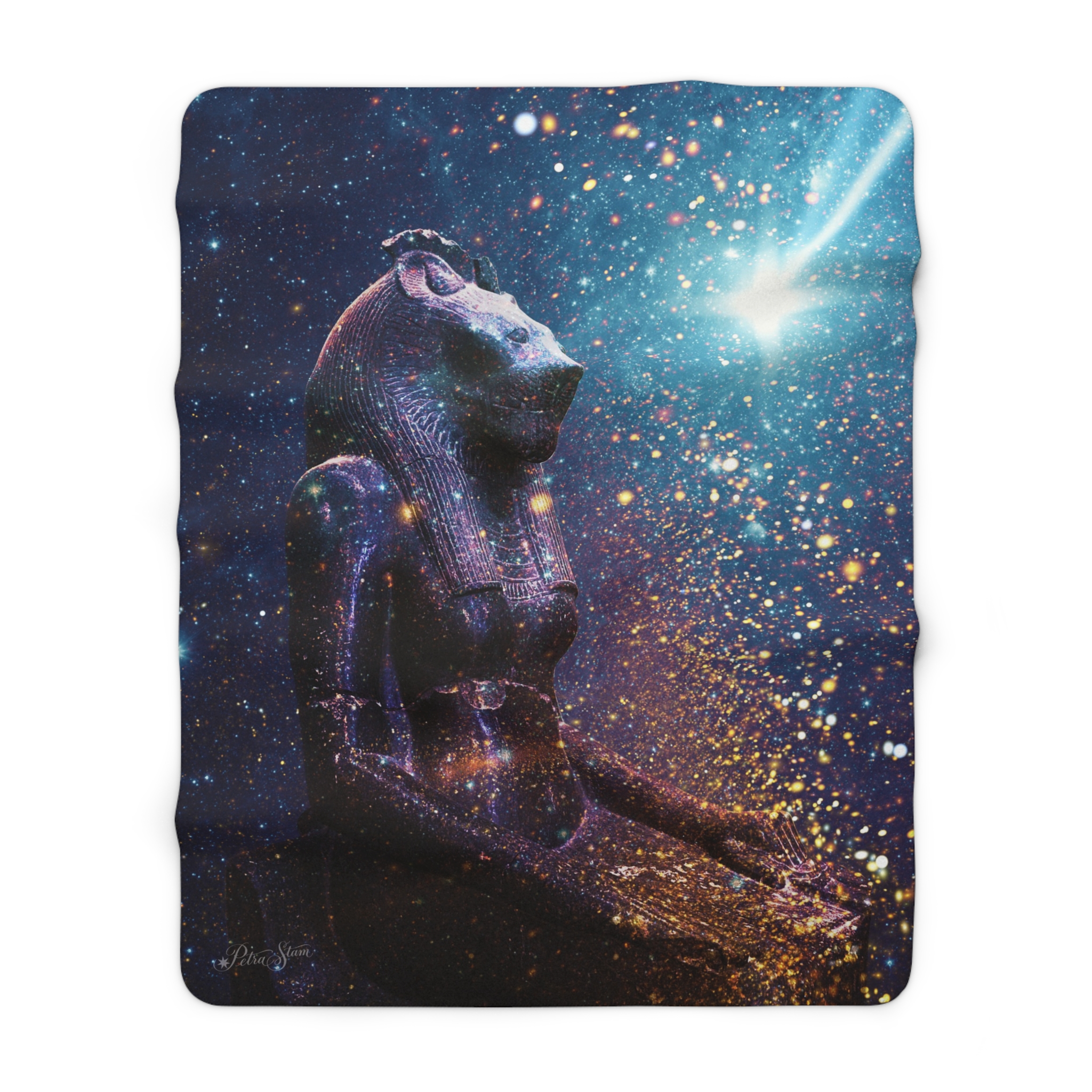 Kosmische Sekhmet - Egyptische Leeuwgodin sherpa (fleece deken) - Afbeelding 5